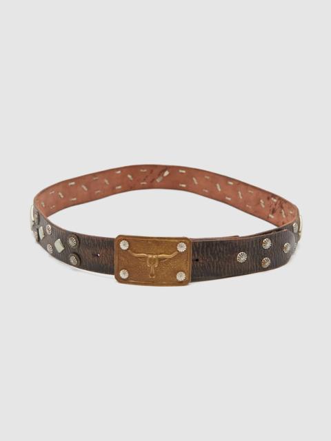 RRL by Ralph Lauren Double RL Studed Western Leather Belt With Buckle