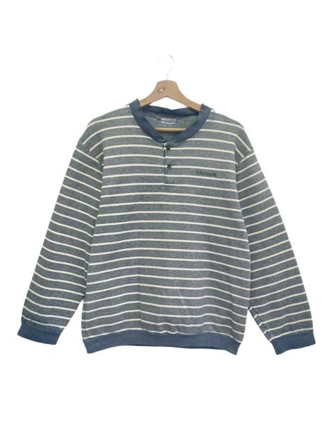 Other Designers Vintage 90s Stripe Button Up Crewneck Sweatshirt Size M