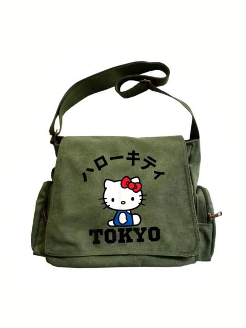 Other Designers Canvas Shoulder Bag Large Capacity Crossbody Bag Cartoon Hello Kitty Messenger School Work Bags