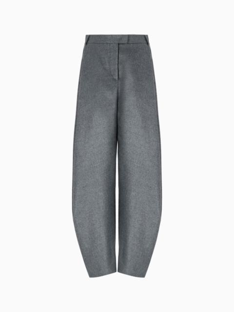 GIORGIO ARMANI RELAXED-FIT SILK FLANNEL TROUSERS