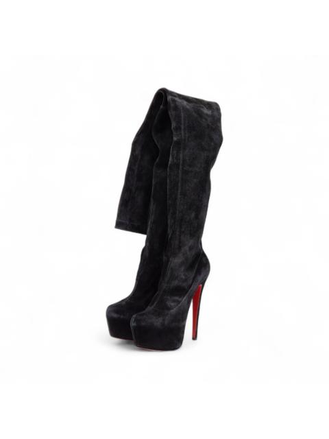 Christian Louboutin Gazolina Over the Knee Platform Suede Boots EU 37 US 6.5