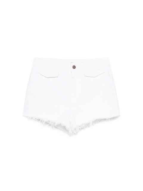 frayed-hem denim shorts