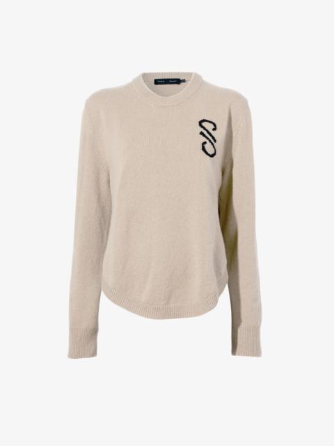 Proenza Schouler Harrison Monogram Sweater in Wool Jacquard