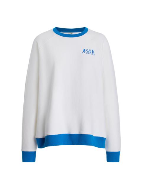 Sporty & Rich SR Runner Cotton-Blend Sweatshirt white