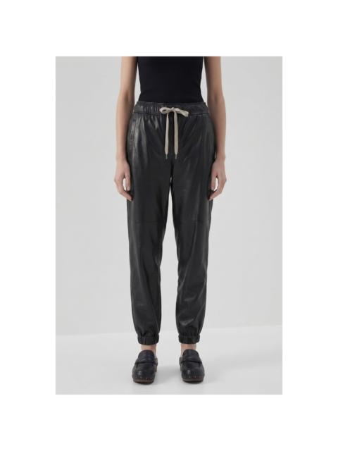 Brunello Cucinelli Brunello Cucinelli Woblack Leather Relaxed Trousers
