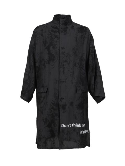 Yohji Yamamoto JACQUARD MESSAGE PRINT STAND COLLAR JACKET / BLK