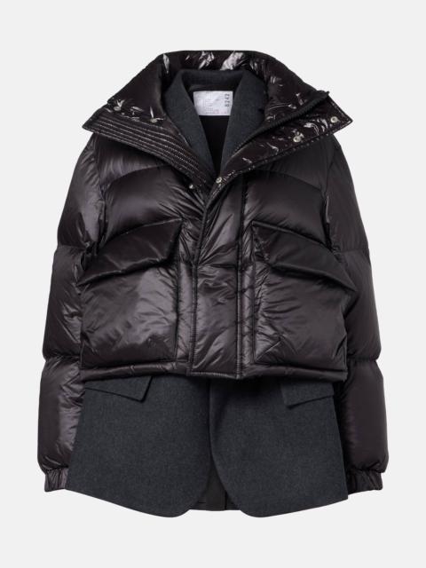 sacai Layered wool down jacket