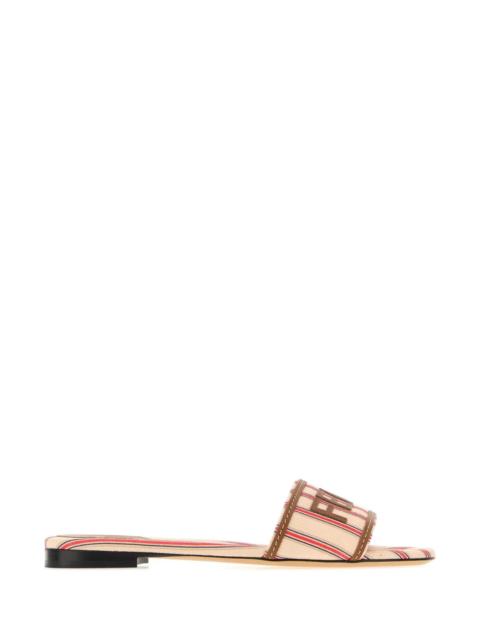 FENDI Fendi Women Embroidered Canvas Fendi Sunshine Slippers
