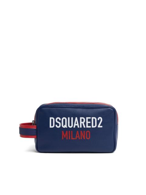 logo-print wash bag
