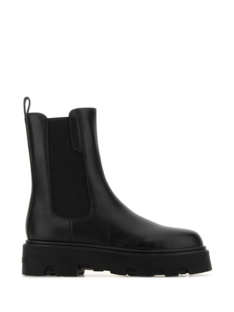 Moncler Moncler Women Black Leather Aurea Chelsea Ankle Boots