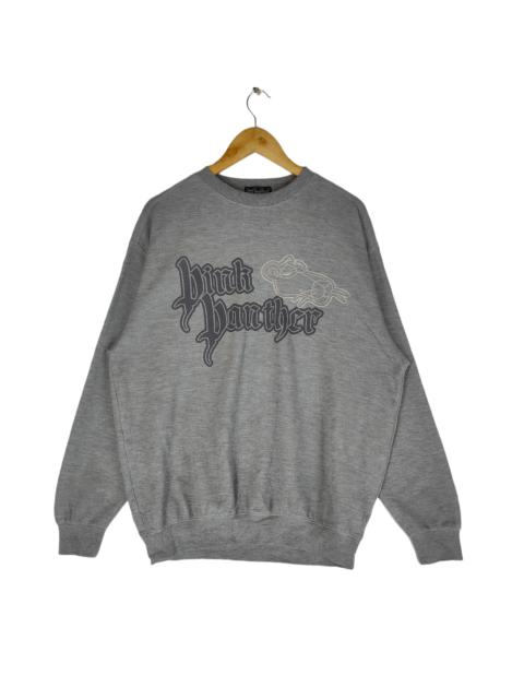 Other Designers Vintage PINK PANTHER Embroidery Cartoon Sweatshirt Grey