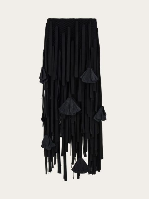 FERRAGAMO Mesh skirt with flower detail