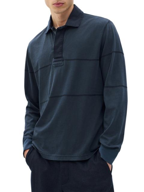 rag & bone rag & bone Washed Rugby Shirt in Washed Black at Nordstrom