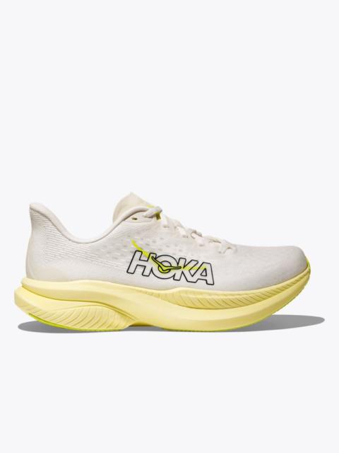HOKA Women's Mach 6 Shoes in White/Neon Hoka Citrus