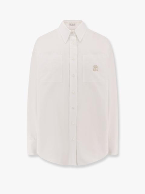 Brunello Cucinelli Brunello Cucinelli Cotton Shirt With Logo Embroidery