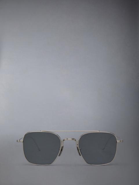 Thom Browne TITANIUM SQUARED AVIATOR SUNGLASSES