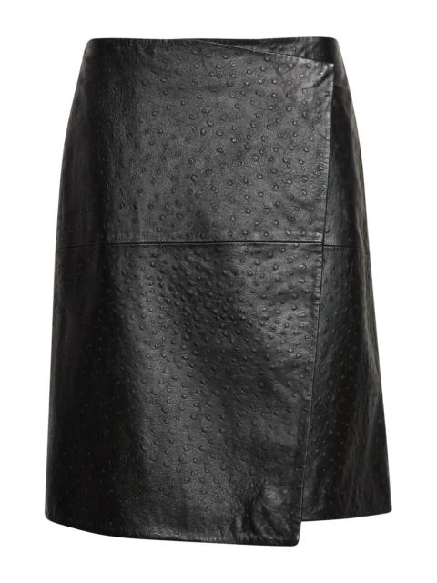 Loulou de Saison LOULOU DE SAISON Gora Leather Wrap Skirt in Black at Nordstrom
