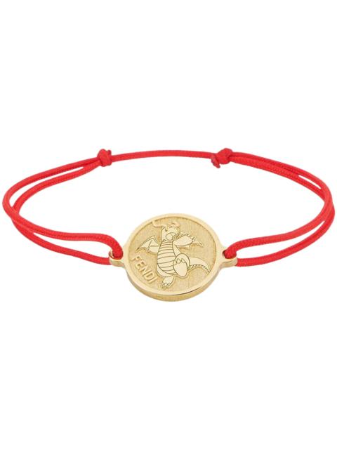 FENDI Fendi x FRGMT x Pokemon Ribbon Pendant Bracelet Red