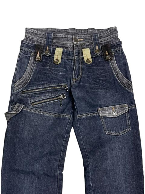 Kapital Vtg GUMU Double Waist MultiZip Utility Cargo Denim Y2K Japan