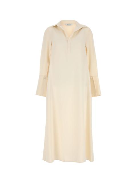 Max Mara Women Cream Stretch Silk Ossola Dress