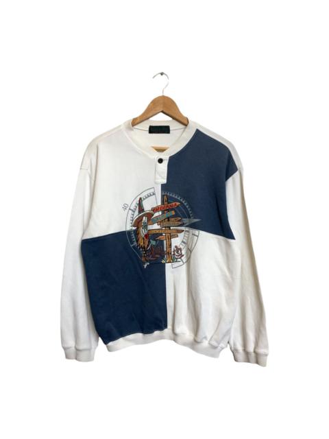 Other Designers Vintage - Vtg Galileo Embroidered Colorblock Sweatshirt