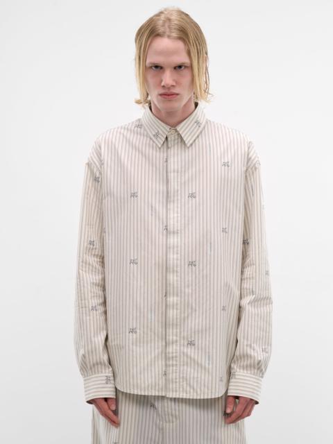 JACQUEMUS White Lamb & Stripe Pajama Shirt