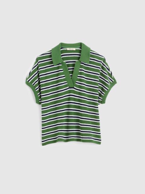 Madewell Relaxed V-Neck Polo Shirt in Stripe