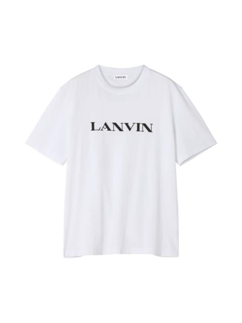 Lanvin Lanvin Embroidered Cotton T-Shirt in Blanc Optique at Nordstrom