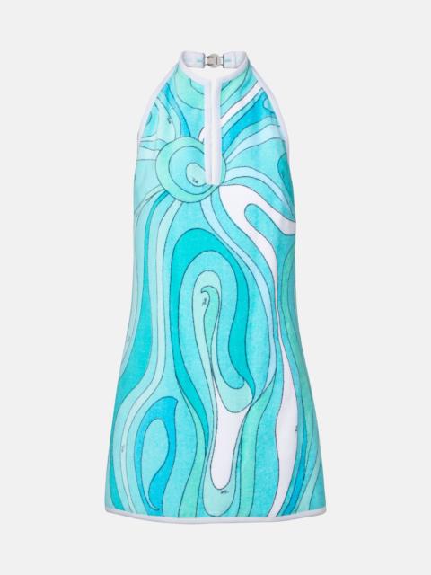 PUCCI Iride halterneck cotton terry minidress