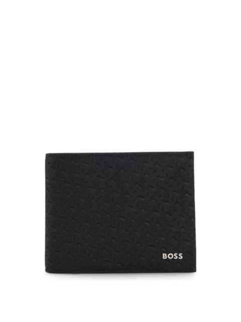 BOSS TRIFOLD WALLET WITH MONOGRAM PATTERN