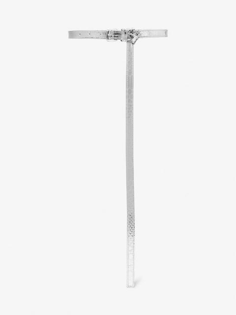 MICHAEL KORS COLLECTION Carolyn Metallic Snake Embossed Leather Waist Belt