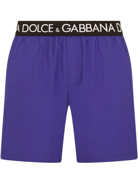Dolce & Gabbana logo-waistband swim shorts
