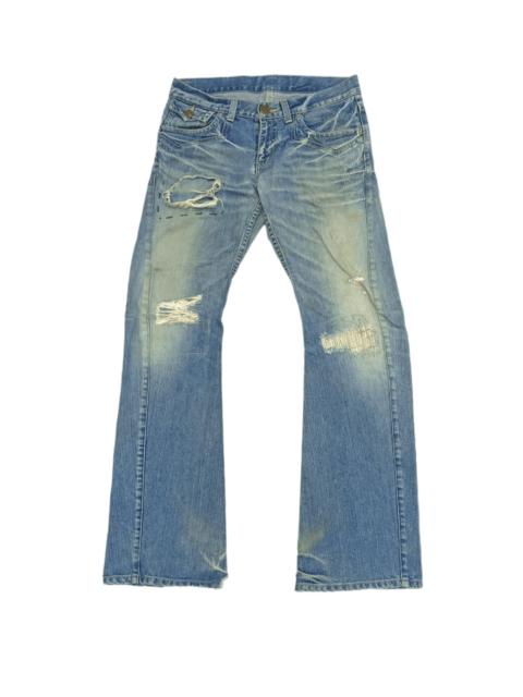Other Designers Japanese Brand - Vintage Rattle Trap Distressed Mudwash Flare Jeans