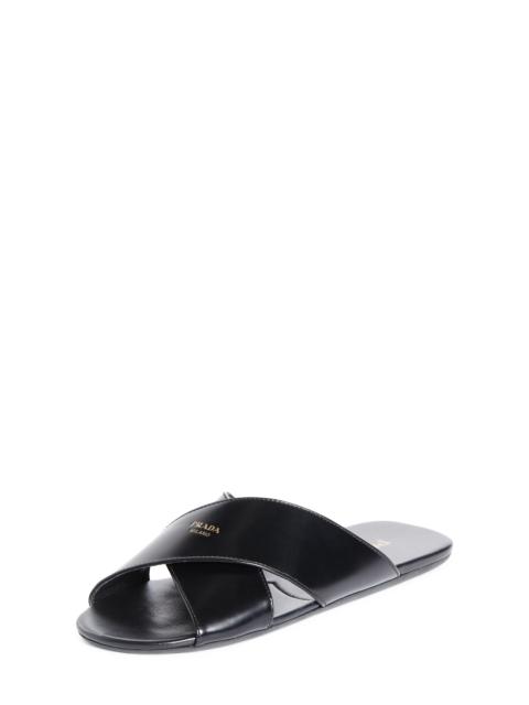 Prada Prada Crisscross Slide Sandal in Nero at Nordstrom