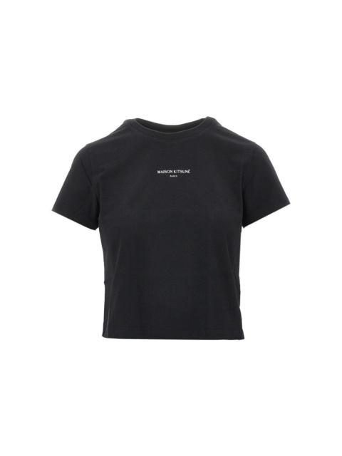 Maison Kitsuné MAISON KITSUNÉ PARIS EMBROIDERY CROPPED TEE
