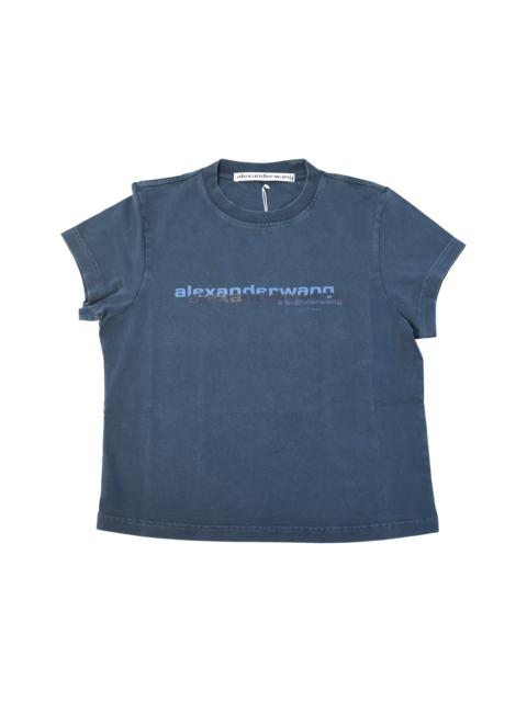 Alexander Wang Alexander Wang Shrunken Puff Logo T-Shirts Deep Navy