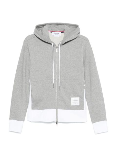 Thom Browne Classic 4-Bar Jersey Zip Up Hoodie