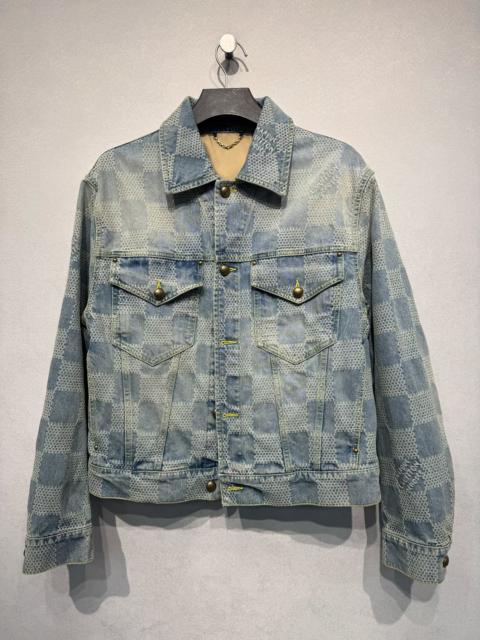 Louis Vuitton LOUIS VUITTON SS25 Men's Spring/Summer Collection: Plaid single-breasted long-sleeved denim jacket