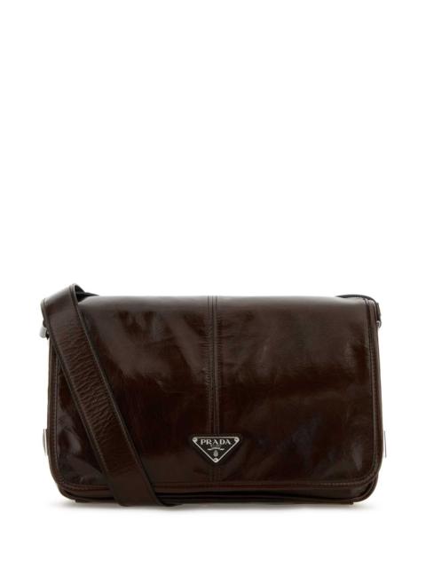 Prada Prada Men Chocolate Leather Crossbody Bag
