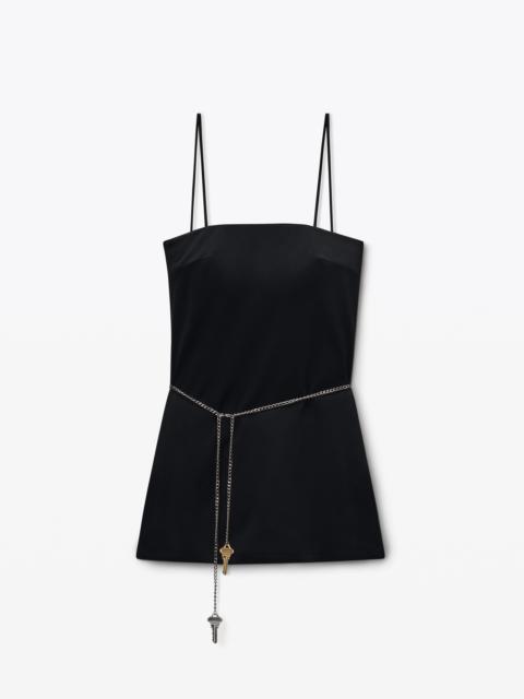 Alexander Wang Black Wool-Stretch Minidress with Hardware