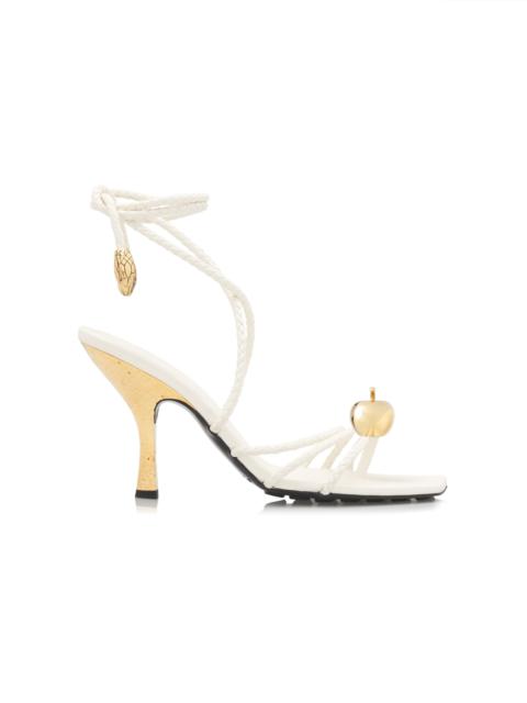 Bottega Veneta Adam Lace-Up Leather Sandals white