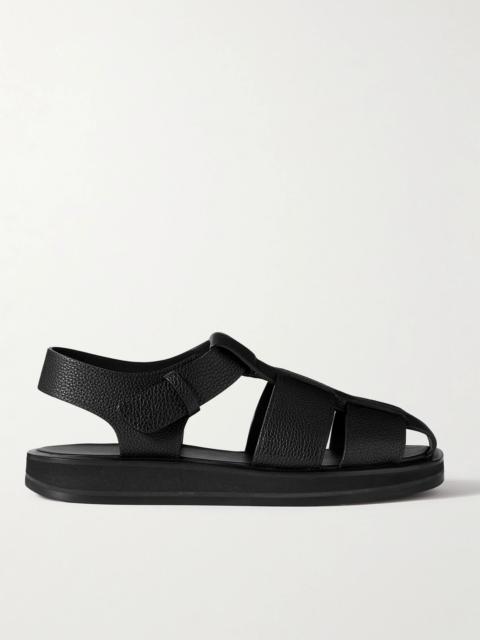 The Row Fisherman Woven Textured-leather Sandals