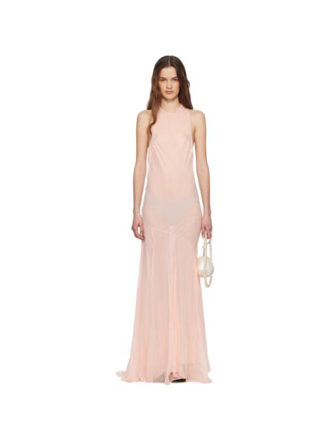 Simone Rocha Pink Bow Detail Halter Maxi Dress