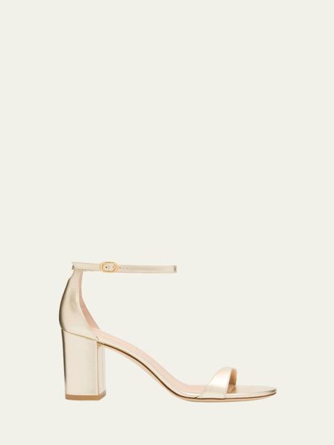 Stuart Weitzman Nudist Leather Ankle-Strap Sandals