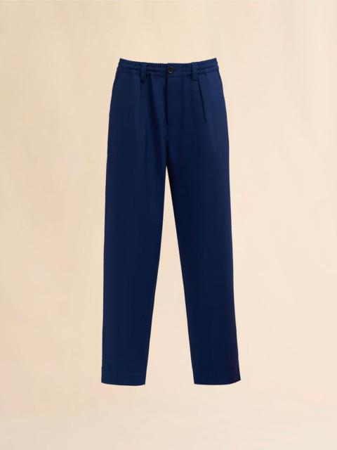 Marni BLUE BLACK TROPICAL WOOL CROPPED TROUSERS