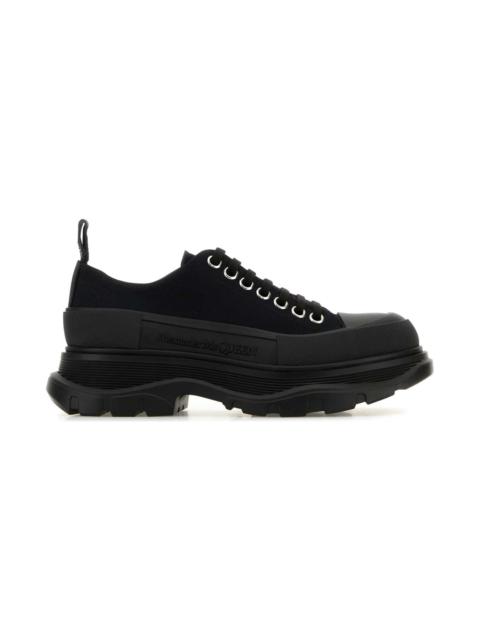 Alexander McQueen Black Canvas Tread Slick Sneakers