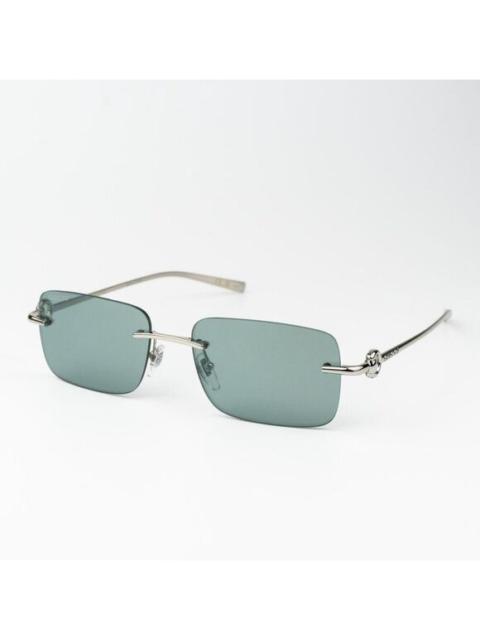GUCCI Gucci Women Sunglasses Silver Green Mirror Rectangle GG1703S 002 BRAND NEW