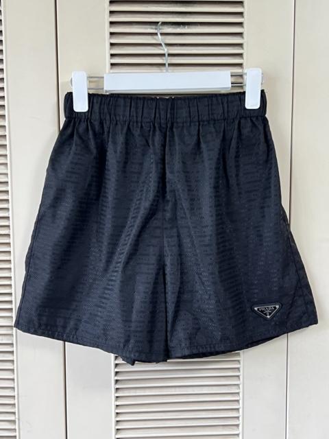 Prada Prada Re-Nylon Triangle Logo Black Shorts