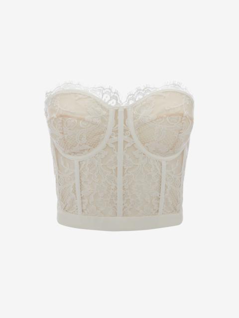 Alexander McQueen Lace Corset in White