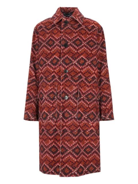 Dries Van Noten Dries Van Noten Men Long Printed Velvet Coat